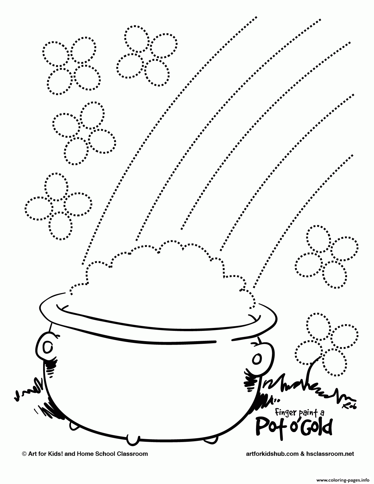 Finger Paint A Pot O Gold Coloring Pages Printable