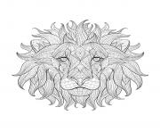 Printable adult lion head 3 coloring pages
