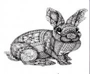Printable adult difficult rabbit coloring pages