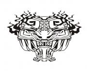 Printable adult mask inspiration inca mayan aztec 4 coloring pages