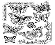 Printable adult difficult butterflies vintage coloring pages