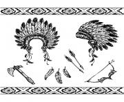 Printable adult native american symbols coloring pages