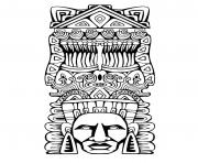 Printable adult totem inspiration inca mayan aztec 1 coloring pages