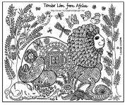 Printable adult africa lion coloring pages