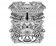 Printable adult totem inspiration inca mayan aztec 4 coloring pages