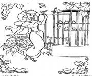 Printable jasmine by the birds cage disney princess saaf5 coloring pages