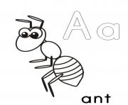 Printable a for ant alphabet s printable17f25 coloring pages