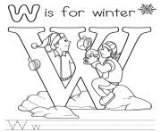 Printable winter free alphabet s9990 coloring pages