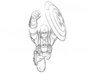 Printable Flying Captain America c29c coloring pages