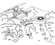 Printable Captain America Chasing Helikopter ca15 coloring pages