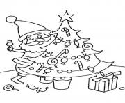 Printable santa decorating christmas tree free s christmas6a80 coloring pages