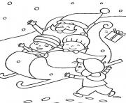 Printable kids playing with santa claus s75b5 coloring pages
