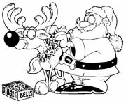 Printable deer and santa christmas s for kids302a coloring pages