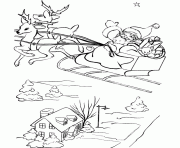 Printable flying with sleigh santa 7db1 coloring pages