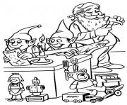 Printable elves and santa christmas s for kids4a74 coloring pages