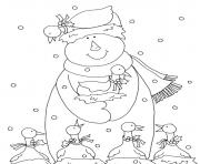 Printable snowman s christmasd325 coloring pages