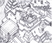 Printable Minecraft world for free coloring pages