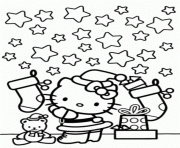 Printable hello kitty  christmas and stars93bf coloring pages