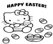 Printable hello kitty preschool s easter04e5 coloring pages