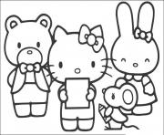 Printable hello kitty reading poem 800e coloring pages