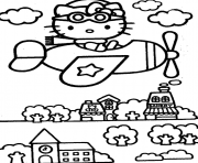 Printable hello kitty s airplane1ca6 coloring pages