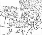 Printable belle and beast in library disney princess f9c8 coloring pages