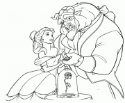 Printable beast loves belle disney princess d75f coloring pages