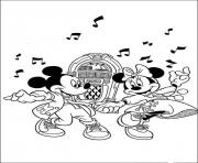 Printable minnie and mickey dancing with old song disney fb86 coloring pages