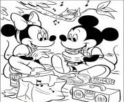 Printable minnie and mickey picnic disney aa88 coloring pages