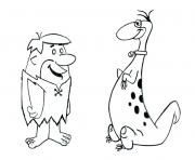 Printable barney and dinno flintstones 915e coloring pages