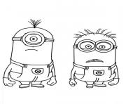 Printable Stuart and Jerry is Shocked The Minion Coloring Page coloring pages