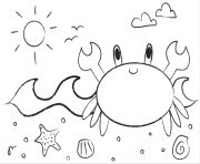 Printable cute crab sac17 coloring pages
