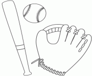 Printable glove ball and bat 6765 coloring pages