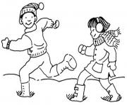 Printable running in the snow winter sa059 coloring pages