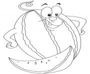 Printable easy watermelon fruit s6884 coloring pages