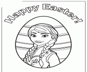 Printable princess anna happy easter colouring page coloring pages