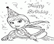 Printable anna birthday party colouring page coloring pages