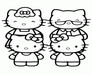 Printable hello kitty family coloring pages