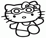 Printable hello kitty in swimsuit and goggles coloring pages