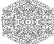 Printable city buildings in a mandala coloring pages