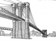 Printable city adult new york pont brooklyn coloring pages