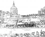 Printable city adult drawing new york coloring pages