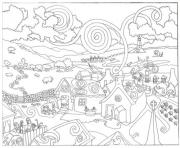 Printable fantasy city s3d8d coloring pages