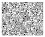 Printable architecture big city coloring pages