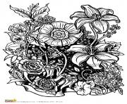 Printable four free flower coloring pages