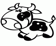 Printable super cute baby cow easy coloring pages