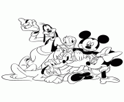 Printable mickey minnie donald pluto goofy friends disney coloring pages