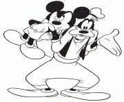 Printable mickey mouse and goofy disney coloring pages