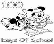 Printable mickey and minnie 100 days of school disney coloring pages