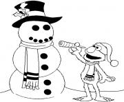 Printable elmo and snowman winter s for kidsd2f1 coloring pages